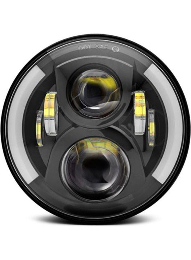 Loquat 12V/24V Motorcycle LED Headlight Round Retro For Jeep Wrangler - Image 1