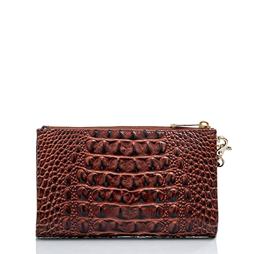 BRAHMIN Melbourne Daisy Clutch - Leather Purse - Lined Interior - Slide Out Wrist-strap - Zip-top Clutch Pecan One Size One Size - Image 3