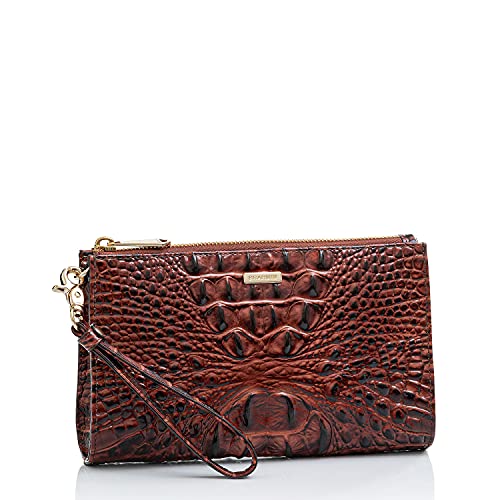 BRAHMIN Melbourne Daisy Clutch - Leather Purse - Lined Interior - Slide Out Wrist-strap - Zip-top Clutch Pecan One Size One Size - Image 2