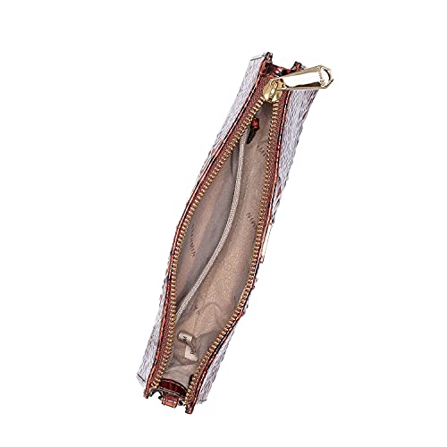 BRAHMIN Melbourne Daisy Clutch - Leather Purse - Lined Interior - Slide Out Wrist-strap - Zip-top Clutch Pecan One Size One Size - Image 4