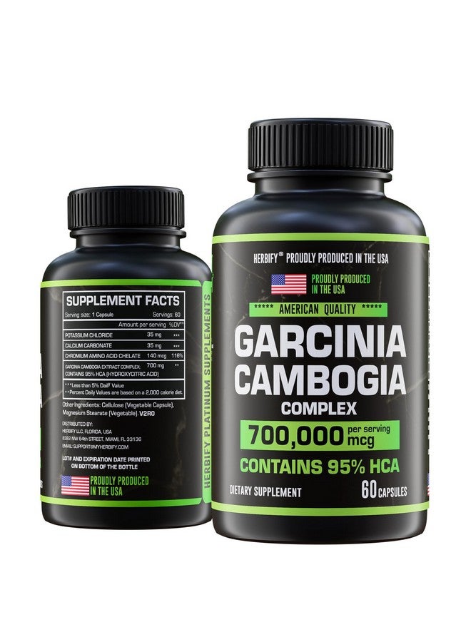 HERBIFY هيربيفي Garcinia Cambogia مكمل دعم العافية للنساء والرجال - مستخلص عشبي بخصائص مضادة للأكسدة - معزز للطاقة للحيوية اليومية ودعم الهضم - 60 حبة - Image 1