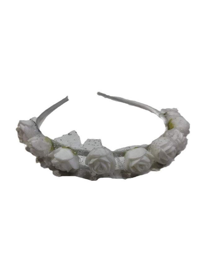 Rose Hair Headband - White