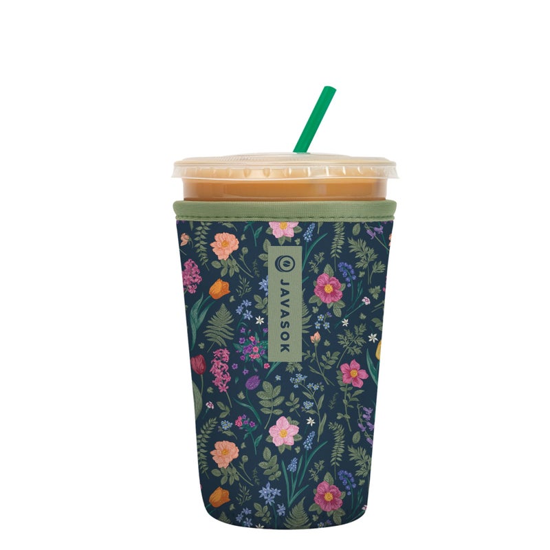 Sok It JavaSok Iced Coffee & Cold Soda Insulated Neoprene Cup Sleeve (Spring Noir, Medium: 22-28oz) - Image 1