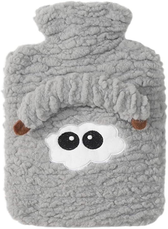 Evona 1L Cute Hot Water Bag Cartoon Design Soft Cover, Joint Pains, Muscular Cramps, Menstrual Discomfort, Stomach Aches, And Back Pain, Durable, Leak-proof, Easy to carry Hot Cold Therapy-1- (Gray) - Image 1