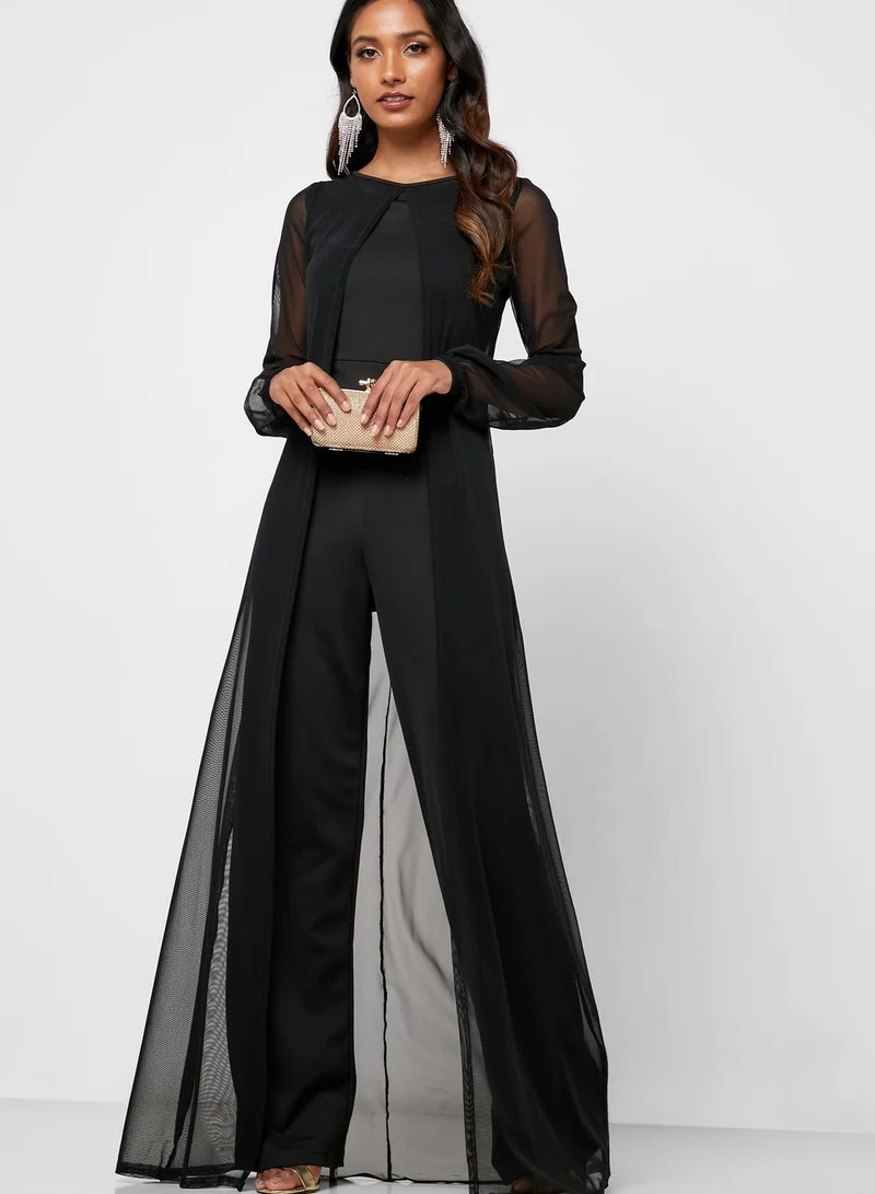 QUIZ Overlay Mesh Jumpsuit