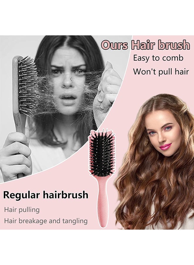 Bouncing Fine Toothed Cat Comb, Curly Hair Brush, Curl Defining Brush, Curl Defining Brush For Effortless Curly Hair Care, Shaping And Defining Curls For Women Hair Brush, Funny Cat Ear Type Curl Brush Suitable For Wet & Dry Hair, Women And Men, Reduces Frizz (Pink) - Image 4