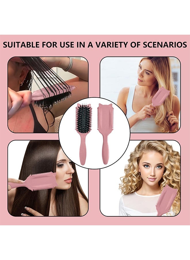 Bouncing Fine Toothed Cat Comb, Curly Hair Brush, Curl Defining Brush, Curl Defining Brush For Effortless Curly Hair Care, Shaping And Defining Curls For Women Hair Brush, Funny Cat Ear Type Curl Brush Suitable For Wet & Dry Hair, Women And Men, Reduces Frizz (Pink) - Image 5