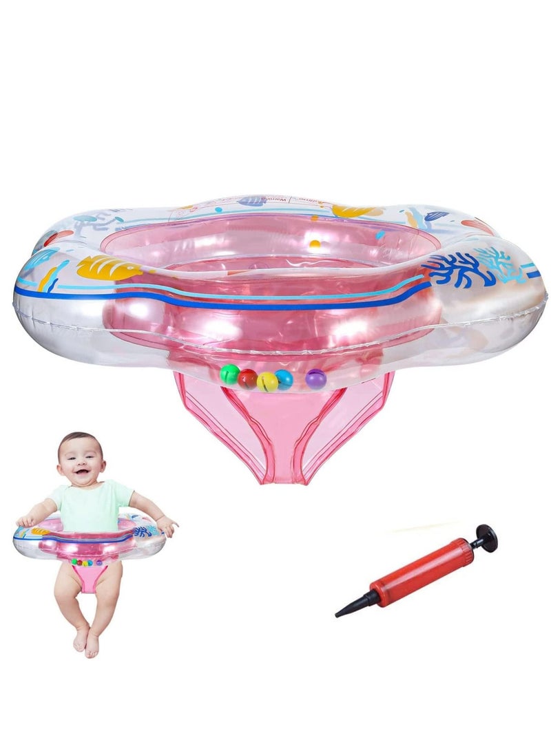 PRINTSHOP4ME Baby Swimming Ring Floats with Safety Seat Double Airbag Swim Rings for Babies Kids Swimming Float Baby Floats for Pool Swim Training Aid Kids PVC Pool Floats for Toddlers of 6-24 Months - Image 1