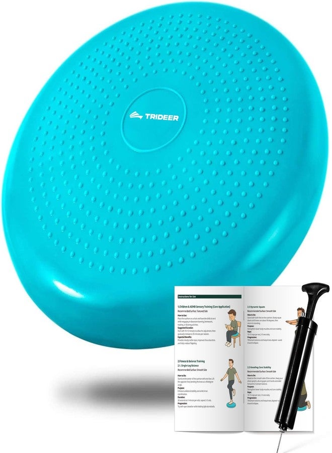 ترايدير قرص توازن Trideer Wobble Cushion Core، مقعد مرن للفصول الدراسية الابتدائية، مقعد متأرجح للأطفال ذوي الاحتياجات الحسية، وسادة توازن مع مضخة نفخ - Image 1