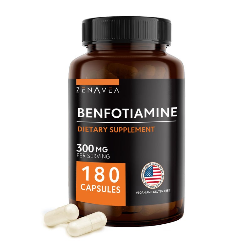 Zenavea Benfotiamine 300mg Benfotiamine b1180 Capsules 3 Months Supply Vegan NonGMO GlutenFree
