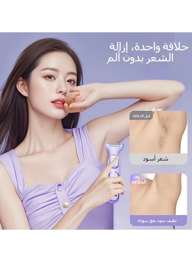 المشّاط الكهربائي هو جهاز إزالة الشعر القابل للشحن متعدد الوظائف 5 في 1 للنساء، وهو فعال وسهل الاستخدام. - Image 4