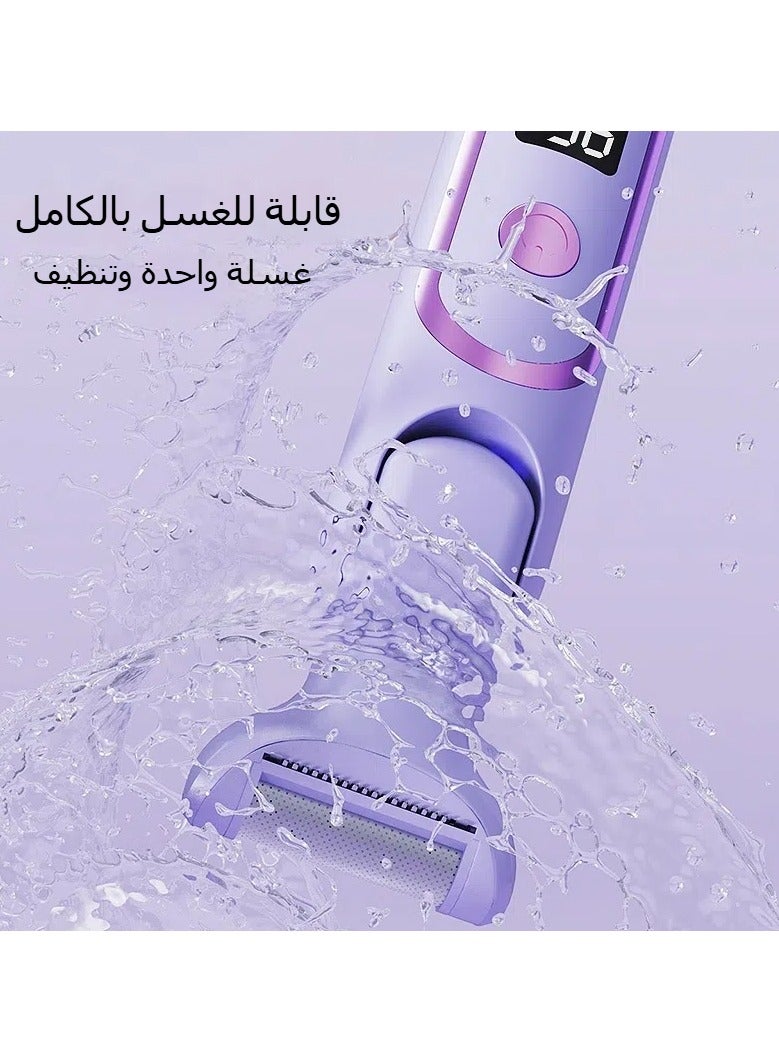 المشّاط الكهربائي هو جهاز إزالة الشعر القابل للشحن متعدد الوظائف 5 في 1 للنساء، وهو فعال وسهل الاستخدام. - Image 2