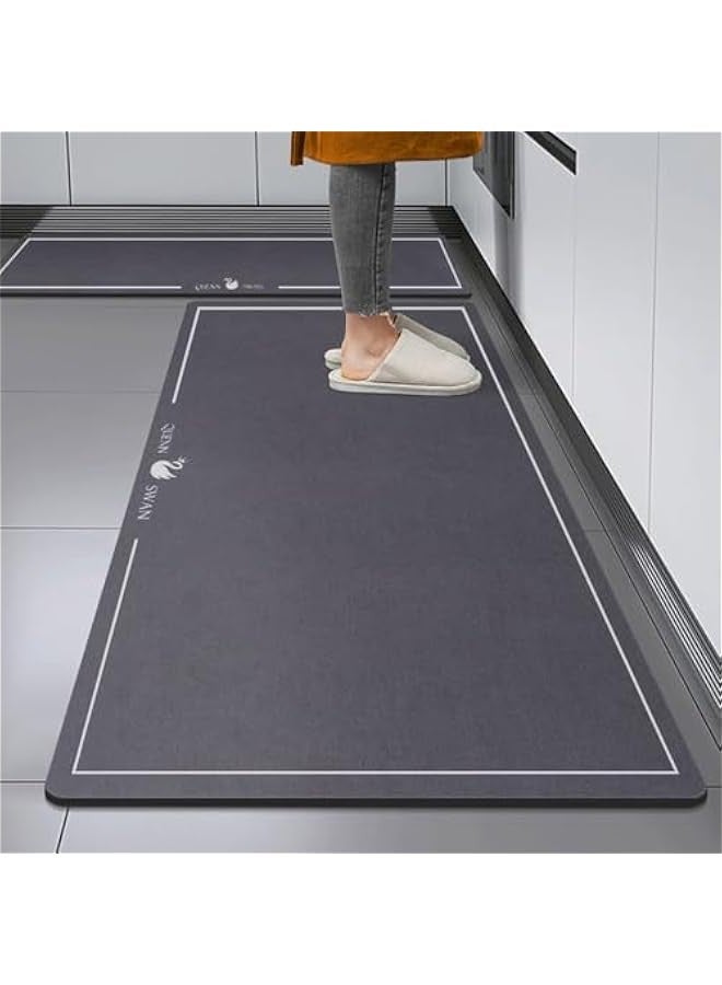 Beauenty 2PCS oil-proof, non-slip, absorbent kitchen rug and mats, diatom mud wipeable and washable floor mats（50 * 80+50 * 160） - Image 1
