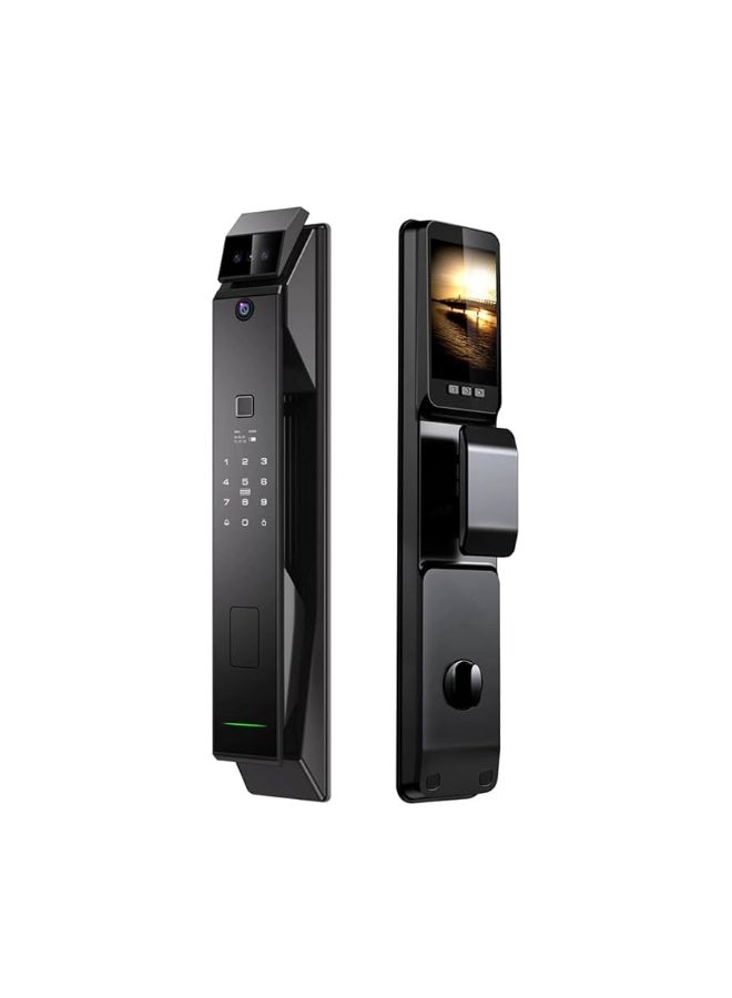 Tuya Smart door lock equipped with a camera and supports Face ID, fingerprint, password, phone application (Tuya Smart), card and key - Image 1