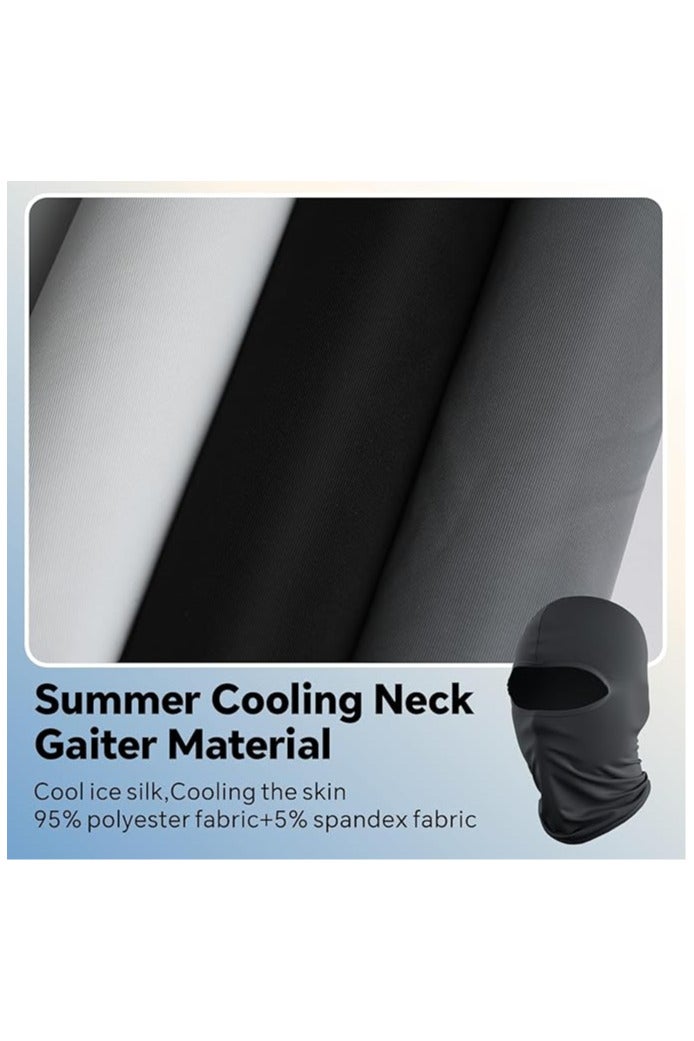 INSIJAM 3 Pack Balaclava Face Mask Ice Silk UV Protection Mask Ice Silk with Summer Neck Gaiter for Men and Women Sun Hood Cycling Climing Running - Image 4