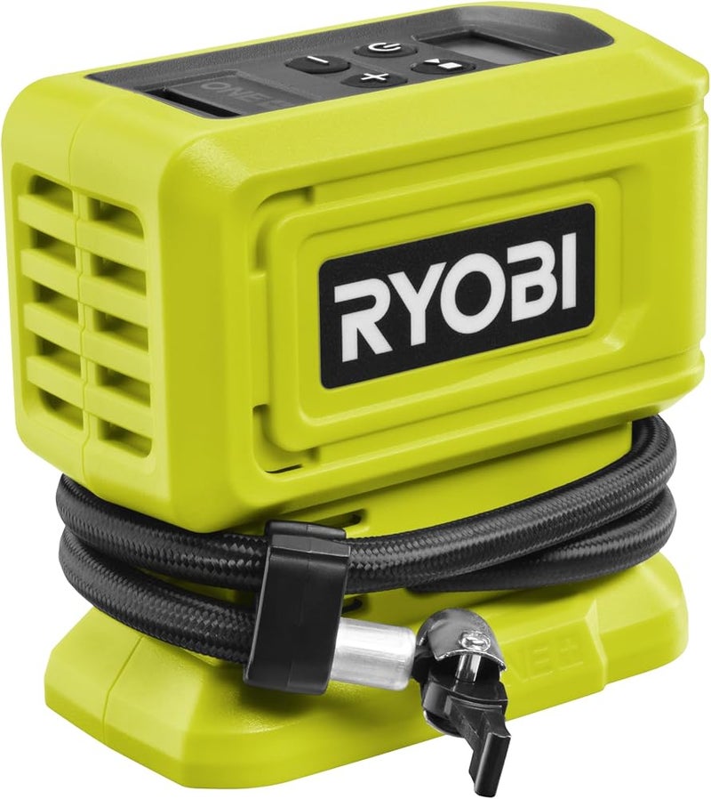 Ryobi - 18 V One+ 11 Bar Wireless Compressor - Tyre and Ball Inflation - Comes with 3 Tips (without Battery) - RPI18 - Image 1