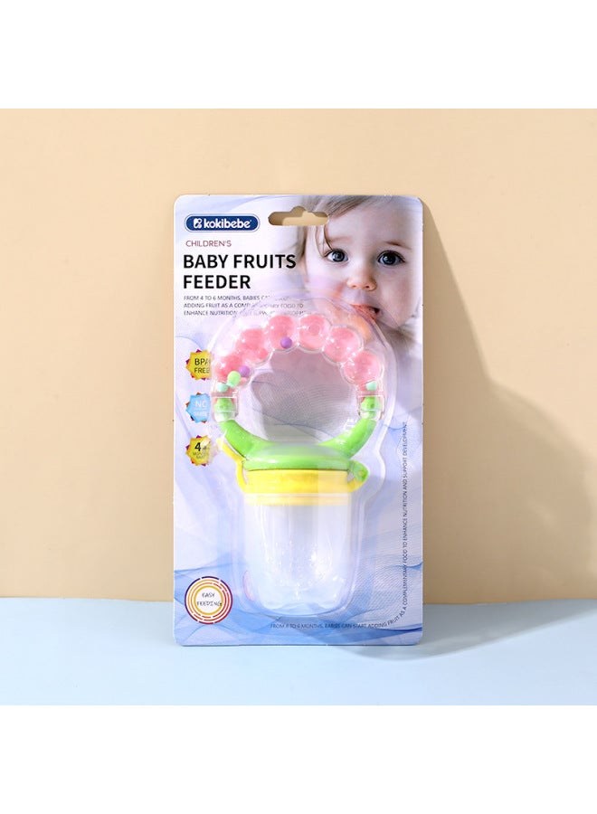 Hot Bell Bite Bag Multi-color Bite Fruit Soothing Pacifier Food Supplement Rattle Fruit Soothing Bite Music
