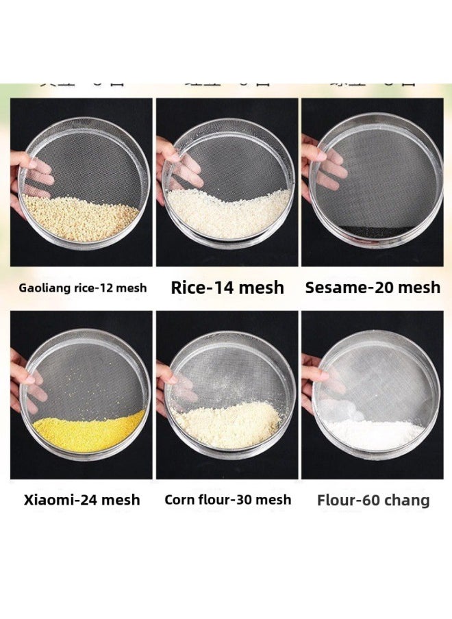 Sieve Stainless Steel Sesame Sieve Rice Sieve Rice Cake Sieve Cat Litter Dust Sieve Filter Screen Sieve Fine Household Sieve-Specifications:Diameter 20cm-Color:100 Mesh Soy Milk Milk Tea Filter