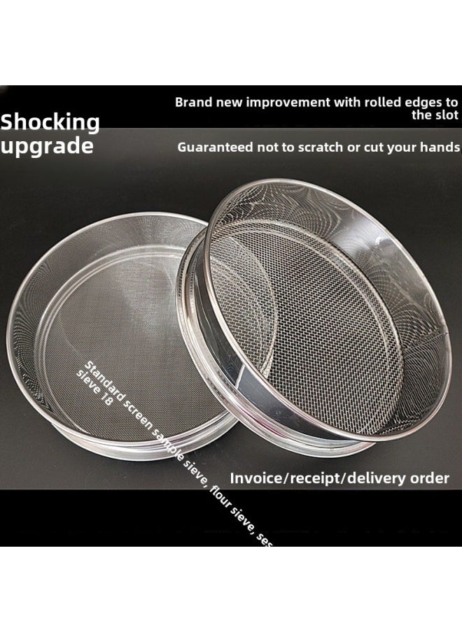 Sieve Stainless Steel Sesame Sieve Rice Sieve Rice Cake Sieve Cat Litter Dust Sieve Filter Screen Sieve Fine Household Sieve-Specifications:Diameter 20cm-Color:100 Mesh Soy Milk Milk Tea Filter