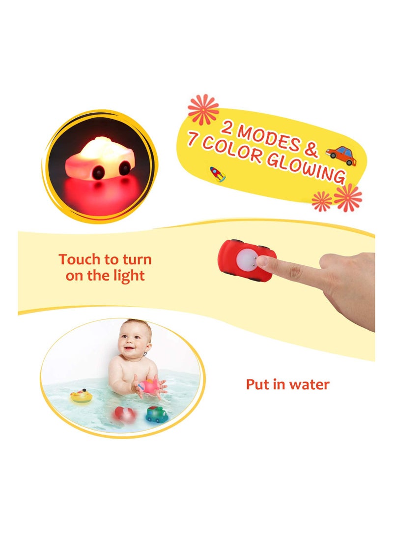 Zikra Bath Toys Light Up 6 Packs Floating Set for Baby Toddlers Kids in Birthday Shower Pool Boys Girls Children Preschool Bathtub Bathroom - Image 4