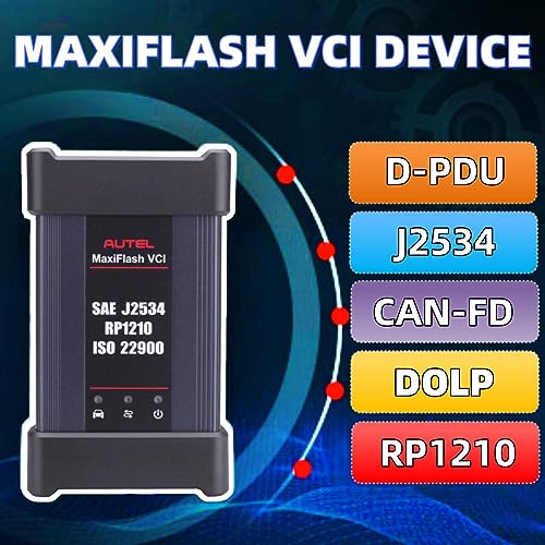 Autel مجموعة Autel MaxiFlash VCI واجهة اتصال المركبات J2534 جهاز برمجة ECU اتصال بلوتوث دعم تحديث الإنترنت CAN FD 4 قنوات CAN DoIP يعمل مع الكمبيوتر أو Autel MS909 - Image 3