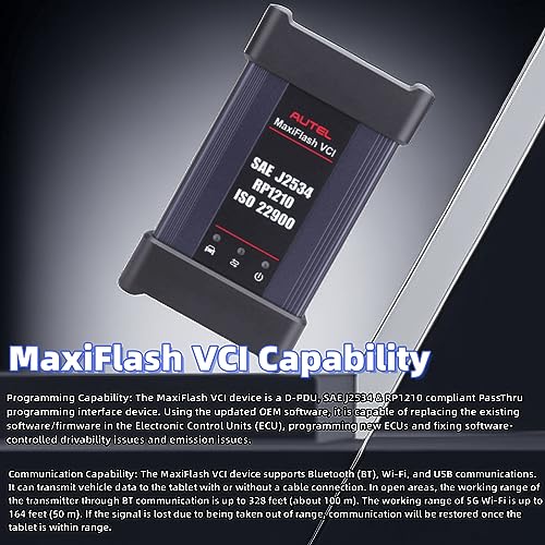Autel مجموعة Autel MaxiFlash VCI واجهة اتصال المركبات J2534 جهاز برمجة ECU اتصال بلوتوث دعم تحديث الإنترنت CAN FD 4 قنوات CAN DoIP يعمل مع الكمبيوتر أو Autel MS909 - Image 2