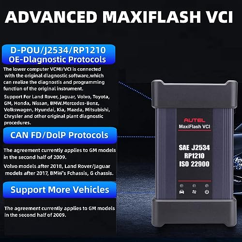 Autel مجموعة Autel MaxiFlash VCI واجهة اتصال المركبات J2534 جهاز برمجة ECU اتصال بلوتوث دعم تحديث الإنترنت CAN FD 4 قنوات CAN DoIP يعمل مع الكمبيوتر أو Autel MS909 - Image 5