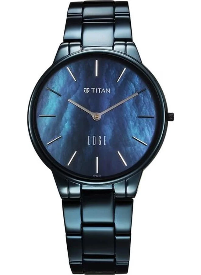 TITAN Women's Analog Display Watch With Blue Stainless Steel Strap - 2734QM02