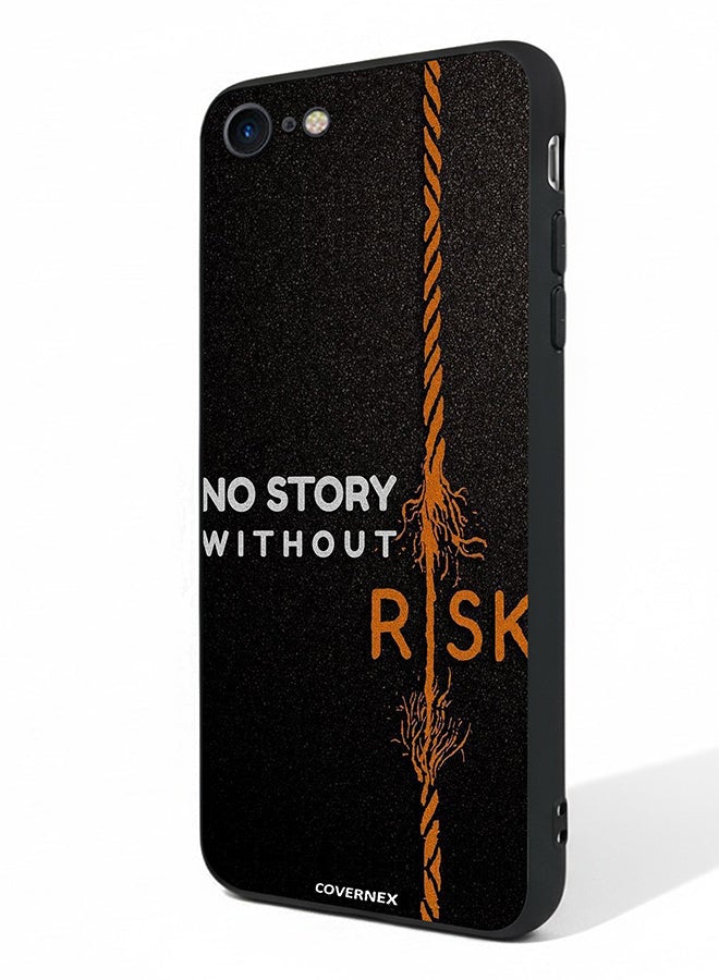 Covernex Apple iPhone 7 Protective Case Cover Printed Featuring No Story Without Risk Fraying Rope - Image 1