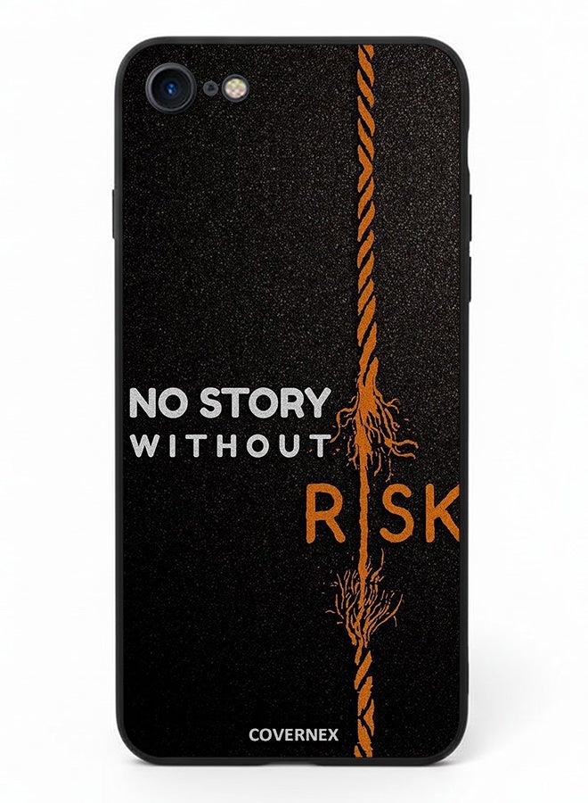 Covernex Apple iPhone 7 Protective Case Cover Printed Featuring No Story Without Risk Fraying Rope - Image 2
