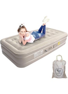 Gopz Gopz Twin Airbed with Builtin Electric Pump 16Inch Height Soft and Waterproof AntiSlip Design Pack of 1 99x190x40 cm  - Image 1