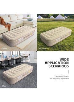 Gopz Gopz Twin Airbed with Builtin Electric Pump 16Inch Height Soft and Waterproof AntiSlip Design Pack of 1 99x190x40 cm  - Image 5