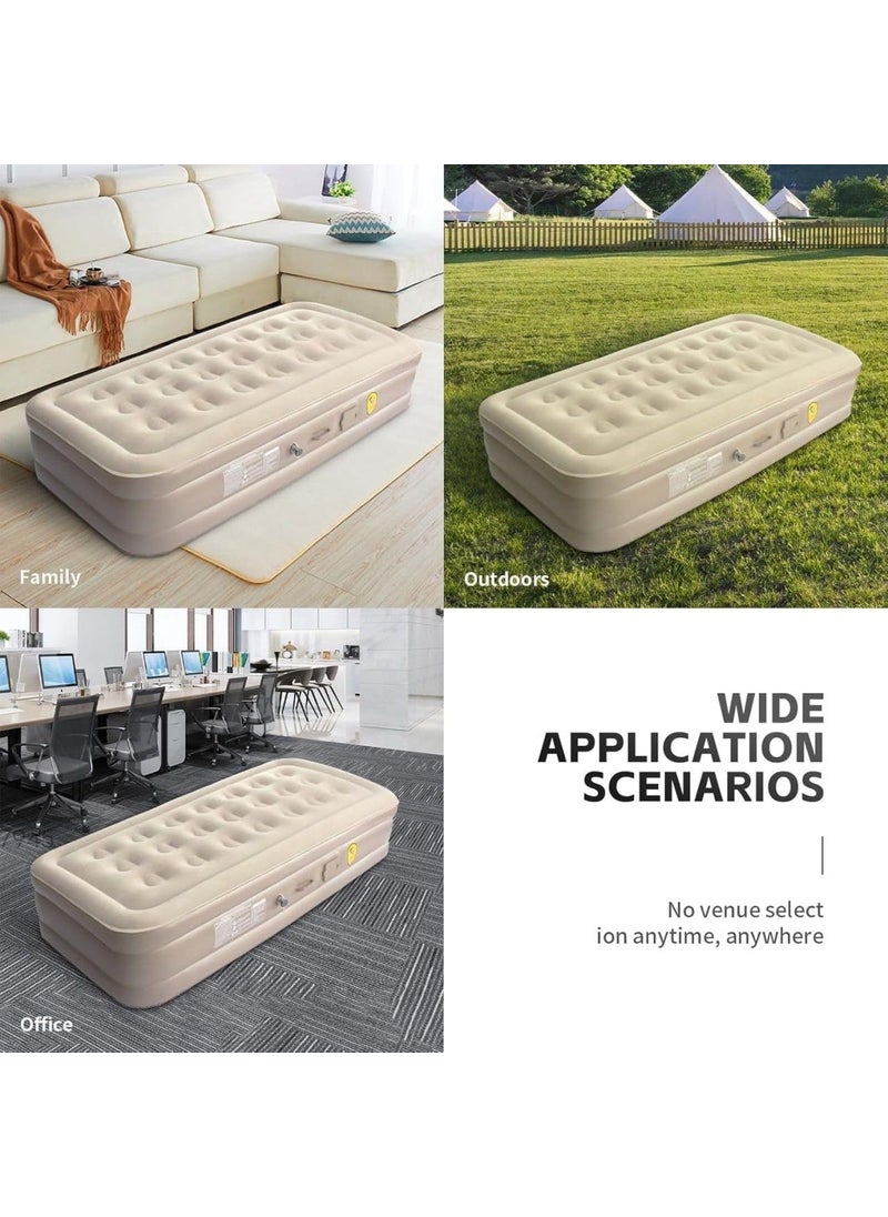 Gopz - Gopz Twin Airbed with Builtin Electric Pump 16Inch Height Soft and Waterproof AntiSlip Design Pack of 1 99x190x40 cm - Image 1