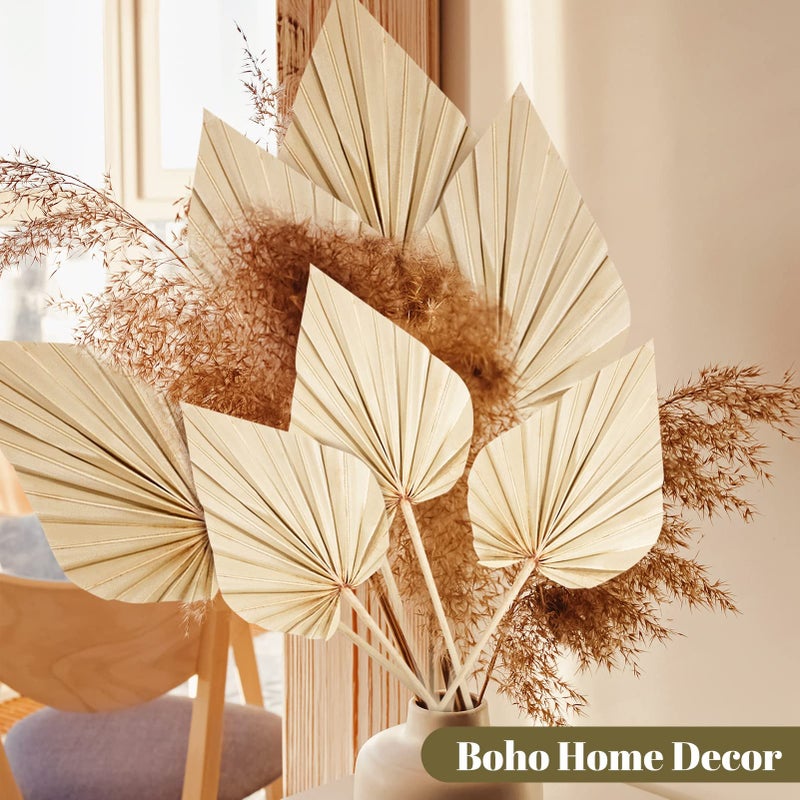 Chenkaiyang 20 Pcs Boho Dried Palm Spears Leaves Bulk  Small Natural Dried Real Palm Fans Dried Palm Leaves with Stem Dried Leaf Boho Home Decor for Vase Wedding Office Home(20 Pieces) - Image 5