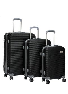 Generic 3 Pieces ABS Hard Shell Luggage Set 20/24/28 Inch Black  - Image 1