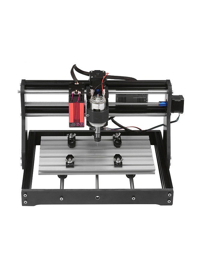 Generic - CNC 30*18 Pro Router Kit GRBL Control 3 Axis with with Offline Controller 40W Laser Module Plastic Acrylic PCB PVC Wood Carving Milling Engraving Machine Engraver XYZ Working Area 300x180x40mm - Image 1