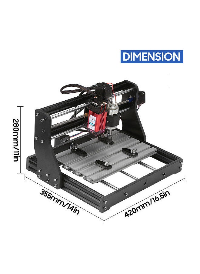 Generic - CNC 30*18 Pro Router Kit GRBL Control 3 Axis with with Offline Controller 40W Laser Module Plastic Acrylic PCB PVC Wood Carving Milling Engraving Machine Engraver XYZ Working Area 300x180x40mm - Image 1