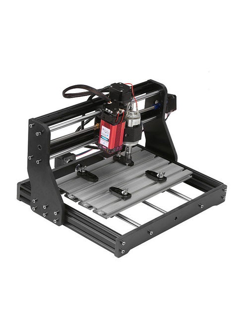 CNC 30*18 Pro Router Kit GRBL Control 3 Axis with with Offline Controller 40W Laser Module Plastic Acrylic PCB PVC Wood Carving Milling Engraving Machine Engraver XYZ Working Area 300x180x40mm