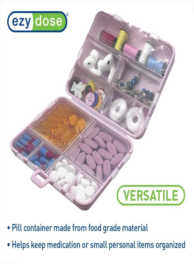 إيزي دوز حافظة حبوب قابلة للطي من إيزي دوز، مخطط للأدوية، صندوق منظم للفيتامينات، مريح وسهل الاستخدام، 11 حجرة فردية بأحجام مختلفة، سهلة السفر، تصميم جيب صغير على شكل صيدلية، لون وردي - Image 3