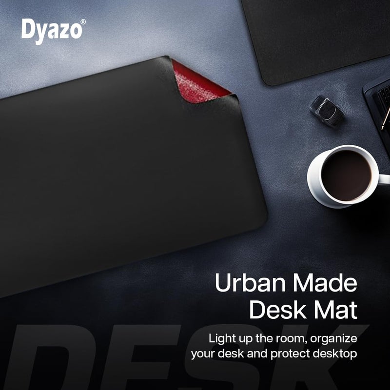 Dyazo Vegan PU Leather Desk Mat | Waterproof & Desk Pad | Anti-Slip, Dual-Sided Design | Perfect for Office, Remote Work, or Gaming (800mm x 300mm) Black & Red - Image 5
