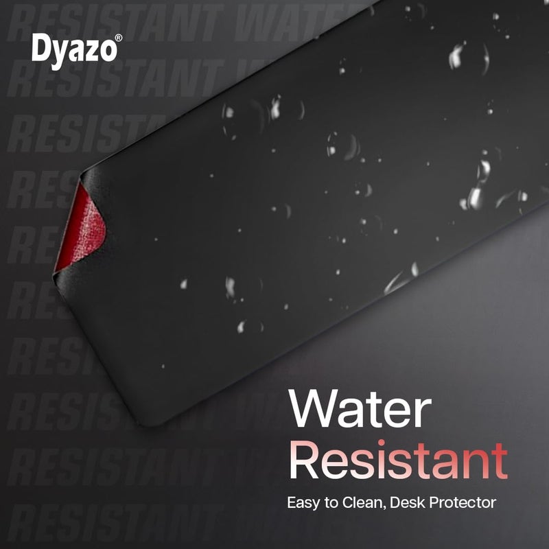 Dyazo Vegan PU Leather Desk Mat | Waterproof & Desk Pad | Anti-Slip, Dual-Sided Design | Perfect for Office, Remote Work, or Gaming (800mm x 300mm) Black & Red - Image 3