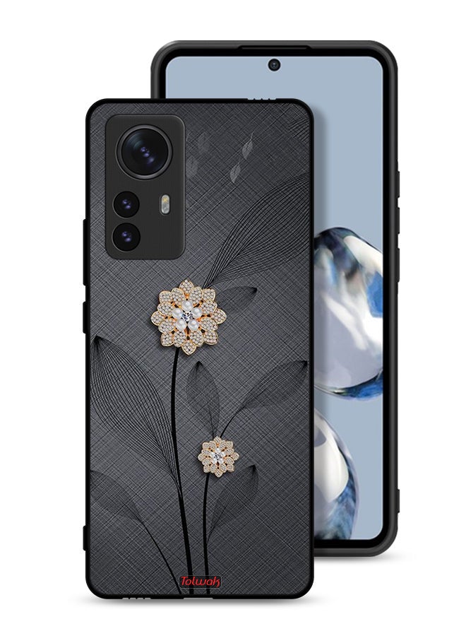 Tolwak Xiaomi 12 Protective Case Cover Diamond Flowers Art - Image 1