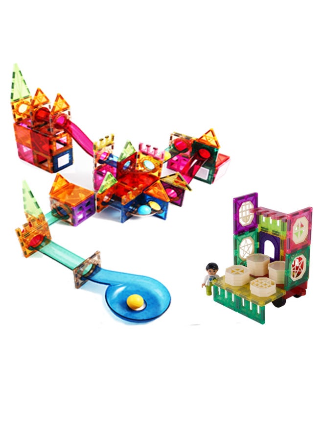 Source Children's Magnet Toy Magnetic Pipe Slide Maze Magnetic Building Block Color Window Magnetic Ball Track-Specifications:【Large Size And Large Track】 128 Piece Set - Image 5