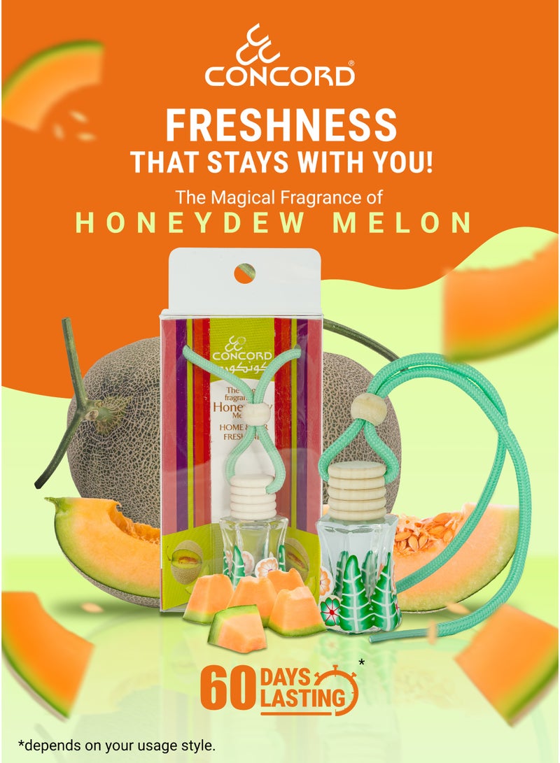 CONCORD - Car and Home Hanging Air freshener, 10ml | Honeydew Melon Fragrance, 60 Days Lasting* | Limited Time Offer: PACK OF 2 - Image 3