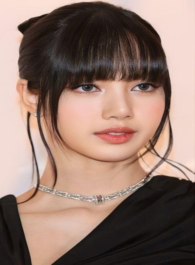KYNA Hair Fringe Extension Clip In Front Bang Hair Accessories For Girls And Women (Dark Brown Colour) - Image 1