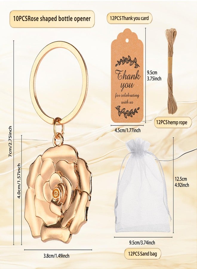 Winocbxt 50 pieces Rose Shaped Keychain/key Ring for baby shower, wedding or bridal shower gifts, gifts, guest memorabilia - Image 2