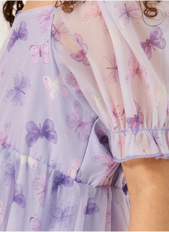 Styli Butterfly Chiffon Dress  - Image 3