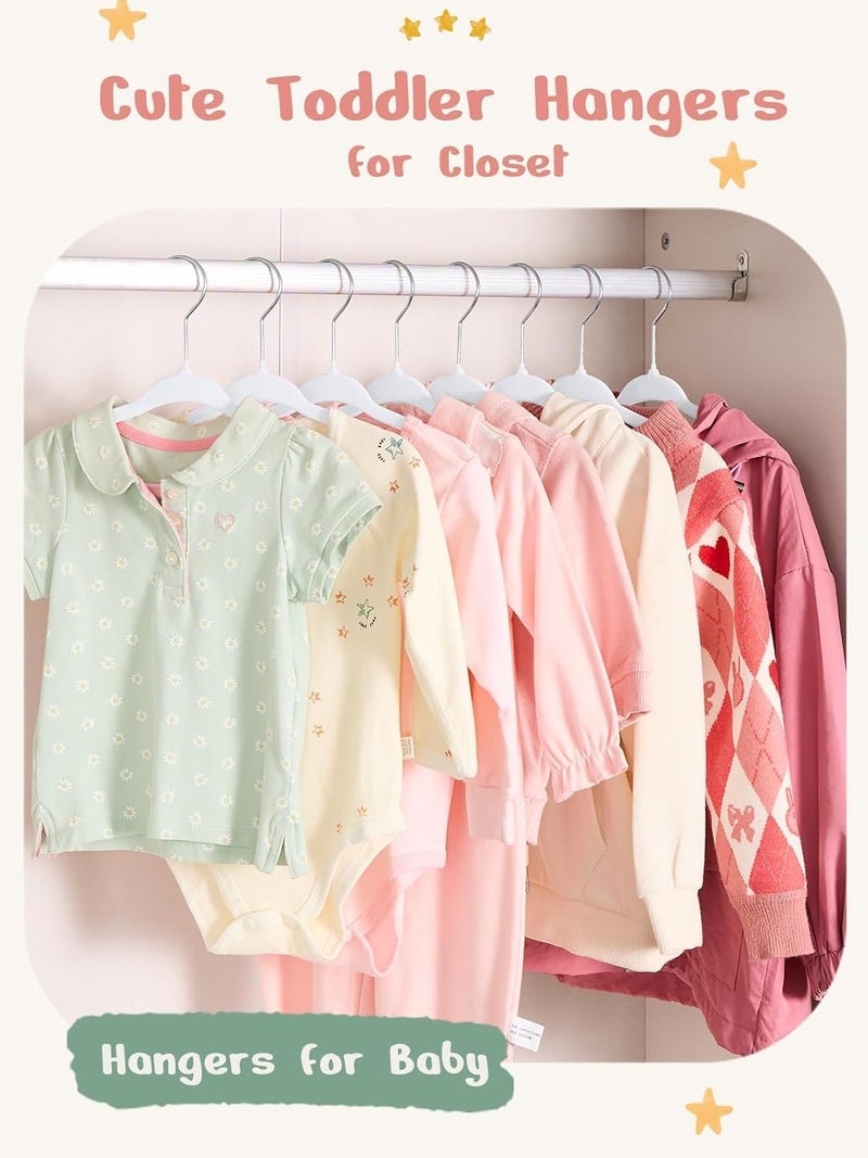 HOUSE DAY 50 Pack White Velvet Baby Hangers - Non-Slip Infant & Toddler Clothes Hangers - Image 3