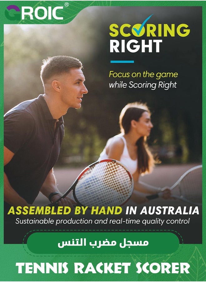 GROIC Tennis Score Keeper for Racket Padel, Tennis Racket Pickleball Paddle Scorekeeper, Small Score Board Counter for Tennis Trainer, Point Tracker Recording Points, Recording Points & Sets, 1.9g  - Image 3