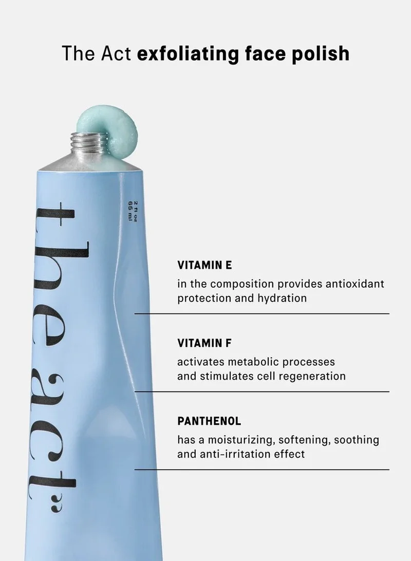 The Act The Act “Glow Polish” 65 ml Exfoliating Face Scrub – Radiance Boost with Niacinamide, Baking Soda & Vitamin E